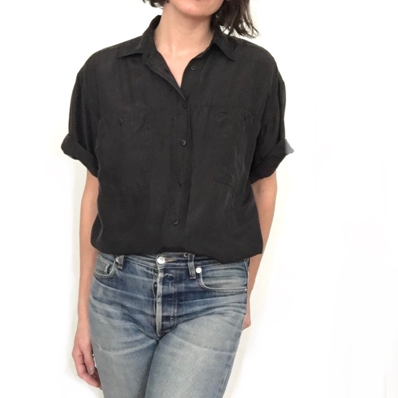 The Limited Tops - Oversized vintage silk button down